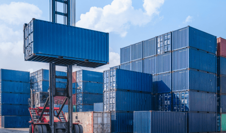 stacked logistics crates